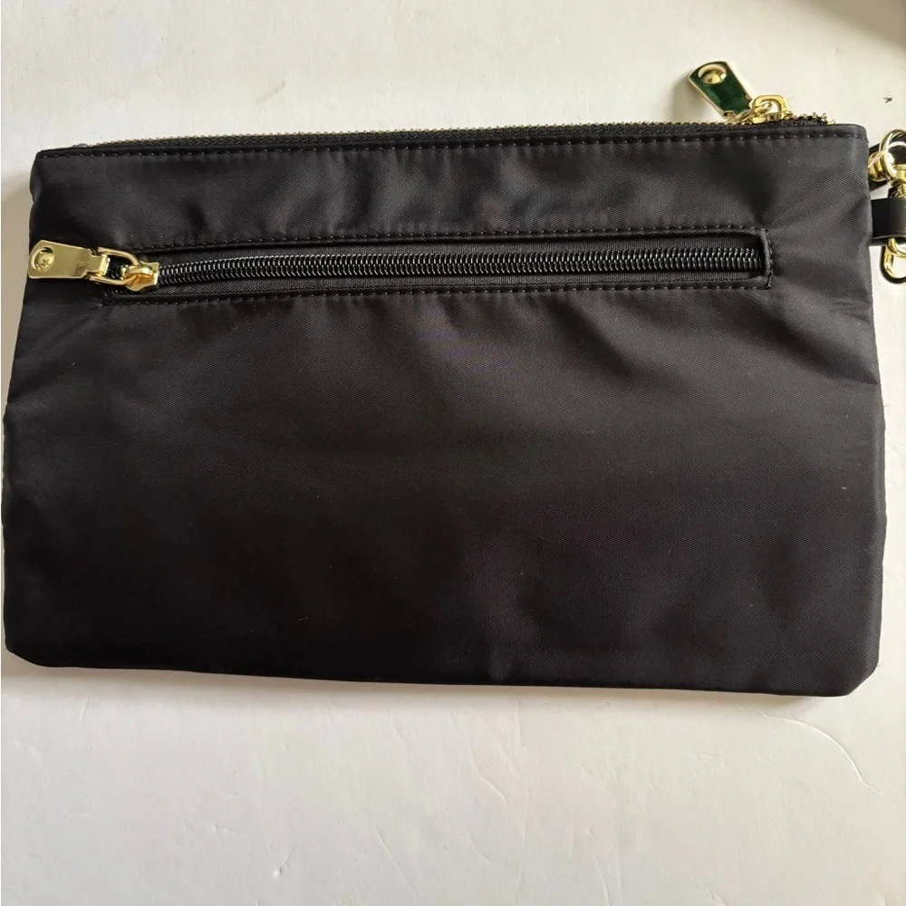 Black Clutch with Gold Accents
